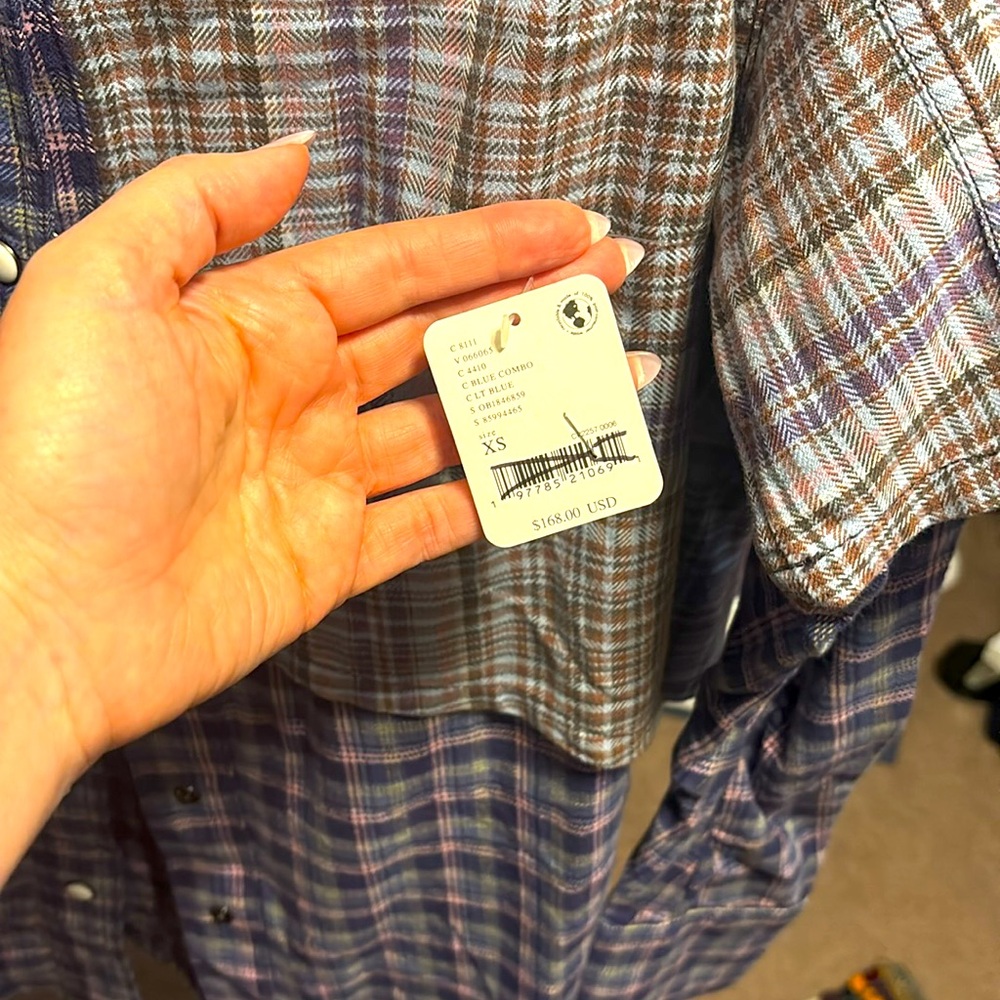 Free People | NWT We The Free Layer It Up Plaid Top Sz XS - Picture 10 of 12